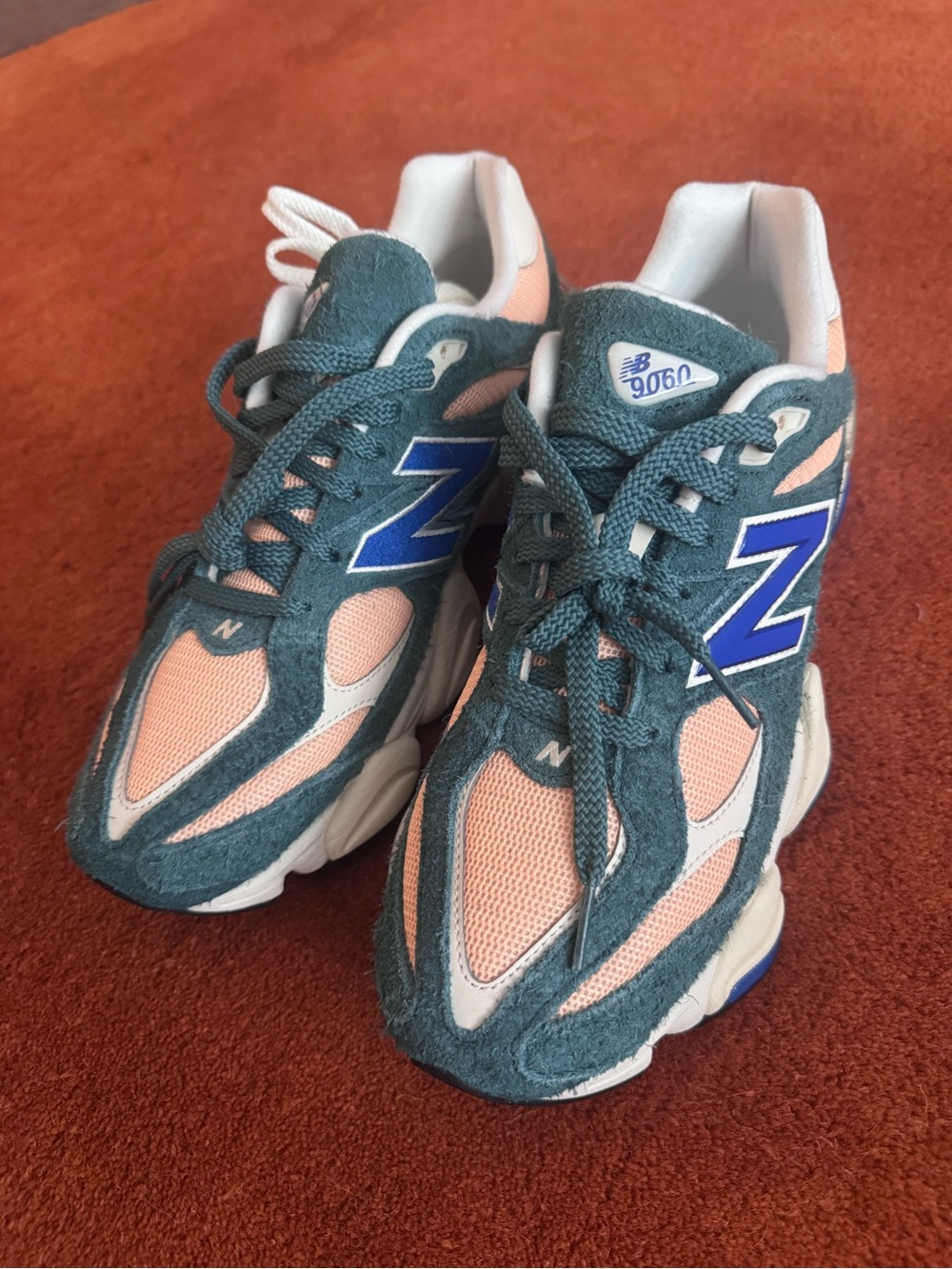 New Balance 9060 Sneakers in Teal and Peach - Never Worn